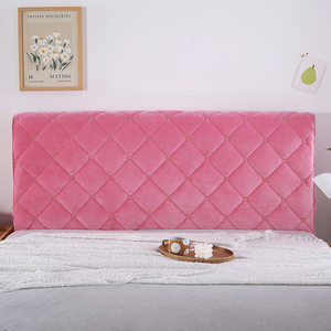 Rosa morbido ricamo trapuntato ispessito avvolgente completo intorno alla copertura della testa del <span class=keywords><strong>letto</strong></span> - Product Image 4
