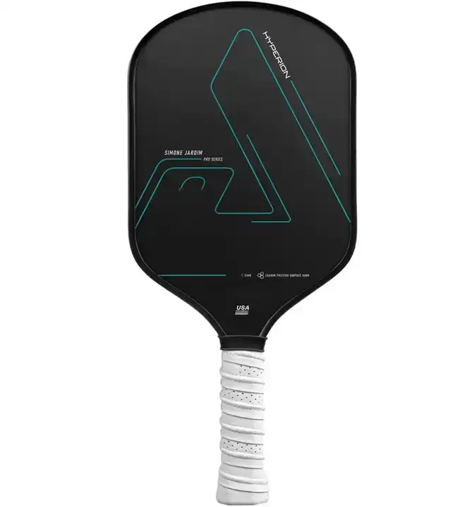 Grosir kustom bahan mentah hitam pickleball paddle serat karbon alat pemukul bola pro untuk pemain profesional