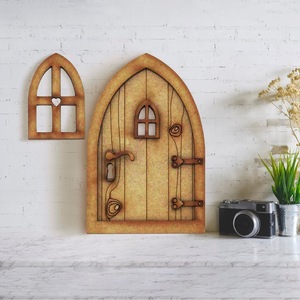 Porte de fée en bois, décoration de jardin miniature, arche 6.5x10cm pour accessoires de maison de poupée - Product Image 3