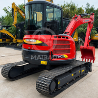 Excavatrice d'occasion Yanmar VIO55, 5,5 tonnes, mini-excavatrice hydraulique à chenilles à queue zéro pour l'aménagement paysager et les travaux en espaces restreints
