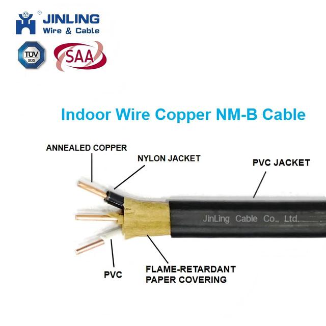 Nm-B Cable Ground Housing Building Electrical Wires PVC Jacket Indoor Wire Copper