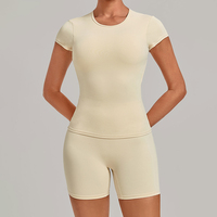 T-shirt de sport ajusté pour femme, dos nu, haute qualité, pour le yoga, le Pilates et l'entraînement
