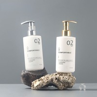 Flacon pompe rond en plastique HDPE blanc de luxe 300ml 500ml vide pour après-shampoing, gel douche, shampoing, lotion