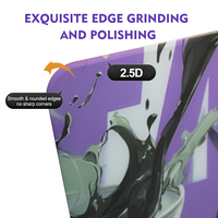 Tapis de souris en verre trempé personnalisable pour e-sport, surface micro-structurelle à faible friction, contrôle précis, étanche, 2.5D