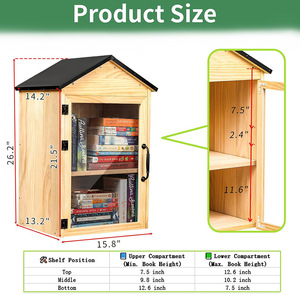 Wooden Book <b>Storage</b> Box <b>Wall</b> <b>Mounted</b> Rectangle Solid Color <b>Storage</b> Organizer For Books Magazines Outdoor Use - Product Image 3