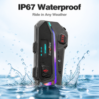 Headphone Bluetooth 5.1 ABS untuk Motor, Headset Helm Motor Nirkabel, Speaker dengan Fungsi Pengingat Tampilan Daya Baterai