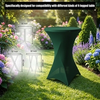 Housses de table de cocktail, housses de table en spandex, rondes, hautes, 24 x 42 pouces