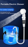 Ensemble de douche de camping portable léger, douche électrique pour l'extérieur et les voyages avec pompe USB pour le lavage de voiture, fabriqué en plastique durable