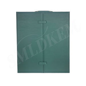 Boîte de présentation de bijoux de luxe en cuir, grande taille, à double porte, avec poignée, pour colliers, pendentifs et bagues - Product Image 4