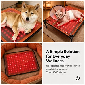 Tapis pour animaux de compagnie ZT 660nm&850nm, rectangle, thérapie par lumière rouge, lit pour chien, plastique imperméable avec 140 LED, utilisation toute saison - Product Image 4