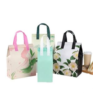 Insulated Thermal Waterproof Modern Foldable Portable Cooler Bag Food Delivery Non-Woven Material Houndstooth Pattern - Product Image 3