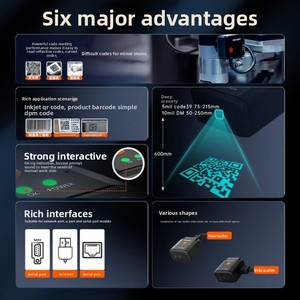 Đầu đọc mã vạch công nghiệp thông minh Đầu đọc mã vạch cố định máy quét mã vạch QR mã USB Com giao diện <span class=keywords><strong>1D</strong></span> 2D phạm vi tiêu chuẩn - Product Image 3