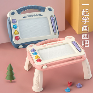 Tableau de dessin magnétique effaçable en plastique coloré pour enfants, bloc de croquis pour l'apprentissage de l'écriture et le gribouillage - Product Image 2