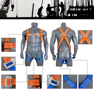 Customized Full Body Double Lanyard Work Height Professional Fall Protection Arrest Strap Belt Safety Harness