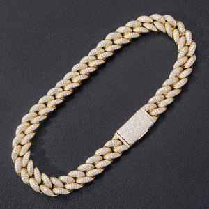 Chaîne cubaine Miami en or massif avec fermoir à boîte, chaîne cubaine épaisse de 20 mm, bijoux hip-hop <span class=keywords><strong>rock</strong></span> JUXIN, sertie de CZ, pour hommes - Product Image 5