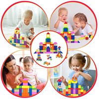 Ensemble de blocs de construction en bois Jeu d'intérieur Ensemble de blocs de construction en bois Cadeau pour fille ou garçon