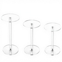 Présentoirs cylindriques en acrylique transparent EMO avec surface polie, socle rond personnalisé pour l'affichage