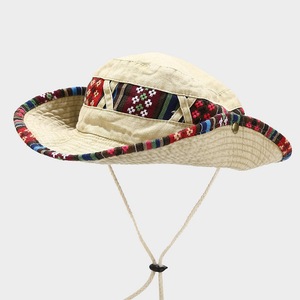 Nuovo cappello da pescatore etnico cappello da <span class=keywords><strong>sole</strong></span> con testa grande e sbiadito per arrampicata in montagna da esterno da uomo a tesa larga pieghevole cappello da <span class=keywords><strong>sole</strong></span> - Product Image 2