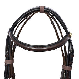 Brida de cuero de cazador/puente acolchada de primera calidad con comodidad para la cabeza y almohadilla para la nariz de piel de oveja, suministro de tachuelas ecuestres al por mayor - Product Image 2