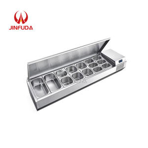 9GN сковородки Коммерческая нержавеющая сталь столешница охлажденный салат-бар - Product Image 1