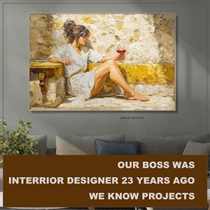 <span class=keywords><strong>Peinture</strong></span> à l'huile personnalisée moderne <span class=keywords><strong>abstraite</strong></span> de femmes buvant du vin <span class=keywords><strong>rouge</strong></span>, peinte à la main, pour projets d'art mural - Product Image 2