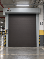 Porte de garage à enroulement rapide en alliage d'aluminium isolé avec mousse PU, airbag de sécurité pour villa, entrepôt, usine
