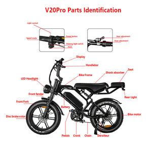 Levier de frein droit et gauche QM V20 Logan, pièces de rechange pour vélo électrique V20, accessoires pour Fat Bike - Product Image 5