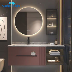 Elegante todo en uno a prueba de óxido montado en la pared baño vanidad estrecho apartamento <span class=keywords><strong>lavabo</strong></span> gabinete - Product Image 1