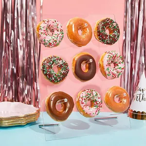 Dessert Tafel Bruiloft Verjaardagsfeest Acryl Donut Staat Clear Bagels Houder Acryl Donut Display Muur Stand Rekken