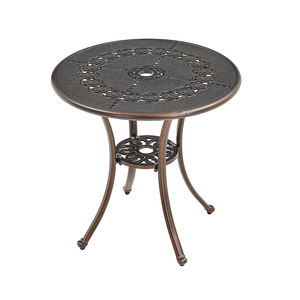 Cast Aluminum Outdoor <b>Round</b> <b>Table</b> 30 In Traditional Garden Set Weather Resistant <b>Patio</b> Furniture - Product Image 1