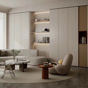 Set di Mobili per Soggiorno in Legno <span class=keywords><strong>Laccato</strong></span> <span class=keywords><strong>Bianco</strong></span> Stile Nordico Moderno Personalizzato Convertibile per Casa e Hotel - Product Image 4