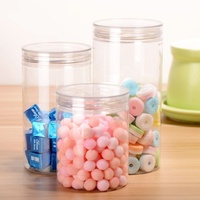 Ventes en gros de pots en plastique PET transparent de 75 mm de diamètre pour les noix, les collations, le thé aux fleurs, le stockage, pots à large ouverture scellés, couleur personnalisée