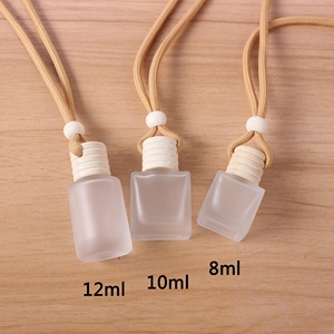 Chai Rỗng Hình Vuông Mờ 8Ml 10Ml 12Ml Chai Khuếch Tán Nước Hoa Ô Tô Chai Tròn Mờ Dạng Treo Nắp Gỗ - Product Image 2