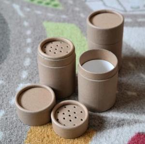 Sinh Thái Thân Thiện Kraft Loose Bột Giấy Ống Gia Vị Jar Protein Bột Bao Bì Với Shaker - Product Image 3