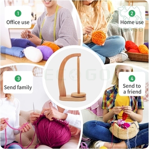 Support de rangement et distributeur de pelotes de fil en bois pour le tricot à domicile, avec logo personnalisé, idéal pour le crochet, la broderie et les outils de couture - Product Image 6