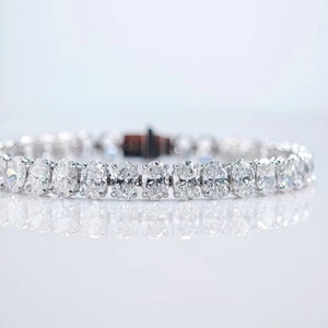 IGI Certified VVS1 VVS2 HPHT Lab Grown Diamond 14k 18k White Gold Oval Tennis <b>Bracelet</b> Fashion Jewelry - Product Image 1