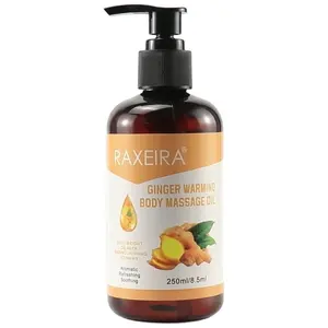Private Label Ingwer öl Massage Ganzkörper Hautpflege Erwärmung Anti-Cellulite Ingwer Körper öl Massage Ätherisches Öl für Spa