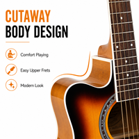 Guitare acoustique électrique 41 pouces en tilleul avec égaliseur LC-5 et micro, fabrication OEM