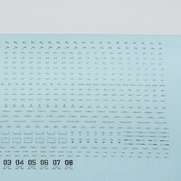 Feuilles complètes de décalcomanies à transfert d'eau ultra-minces bicolores Noir et Or pour marquage technique, 500+ unités pour modèles réduits de mecha science-fiction
