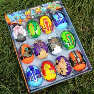 12 cm en plastique <span class=keywords><strong>dinosaure</strong></span> Robot jouet 2-en-1 transformation oeufs Dinobots figurines cadeau pour les enfants - Product Image 4