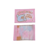 Étiquettes tissées personnalisées pour vêtements, en tissu, à motifs de dessins animés, autocollantes pour carnet de notes, pour col de vêtement, haute densité, couleurs vives