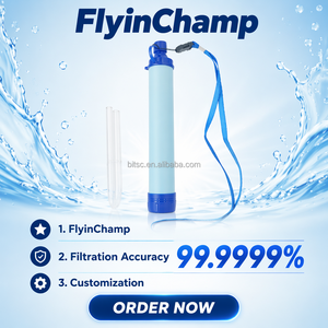 Paille à eau portable FlyinChamp PP pour la survie, la randonnée, les voyages, protection anti-bactérienne, anti-parasites, anti-microplastiques, utilisable en toutes saisons - Product Image 1