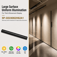 Spot lumineux sur rail linéaire personnalisé 30W COB LED CRI90 anti-éblouissement 3 circuits pour salle d'exposition de carrelage et galerie