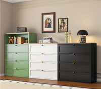 Commode à 3 tiroirs blanche personnalisée en usine avec boutons ronds colorés, meuble de rangement pour chambre à coucher, commode de chevet