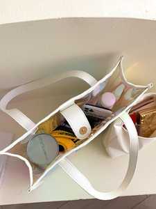 Atacado Personalizado Rainbow Cor Laser Saco de Compras-Holográfico Iridescente Geléia Clara PVC Sacola de Praia com Alça para - Product Image 4