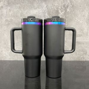 Gobelet isotherme double paroi personnalisé 40 oz, bleu ombré et violet sous le dessus, idéal pour la gravure laser – Cadeau de valeur optimale avec logo - Product Image 1
