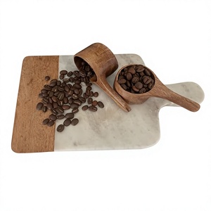 Cuchara de Café de Madera Ecológica Clásica Hecha a Mano con Mangos Largos y Cortos para Café Molido, Azúcar, Té y Especias - Product Image 1