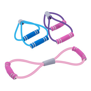 Bande de résistance en forme de 8 avec poignées 6x8x950mm pour le fitness, le remodelage corporel, le yoga et les exercices d'étirement - Product Image 3