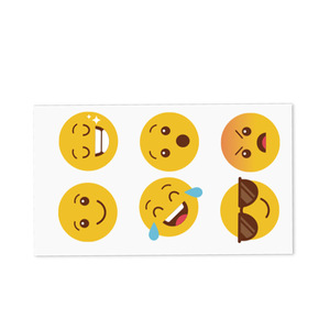 Etiqueta engomada del <span class=keywords><strong>tatuaje</strong></span> temporal de la <span class=keywords><strong>cara</strong></span> <span class=keywords><strong>sonriente</strong></span> del diseño personalizado no tóxico pequeño lindo para los niños - Product Image 2