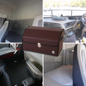 Boîte d'organisation de stockage de <span class=keywords><strong>voiture</strong></span> de remorques de camion en cuir pliantes détachables personnalisées pour Sitrak Volvo MAN KAMAZ DAF - Product Image 5